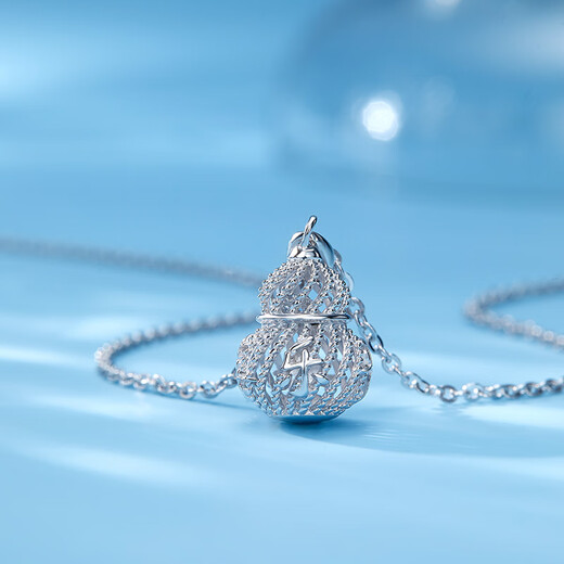 Luxury beads pt950 platinum gourd necklace light luxury niche high-end platinum chain temperament girl birthday gift girlfriend 8.35g