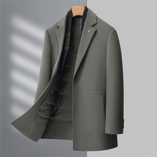 SEVEN 7 Seven brand double-sided woolen coat men's mid-length winter thickened warm dad coat with removable down liner 6809 black (down liner) M 170/48