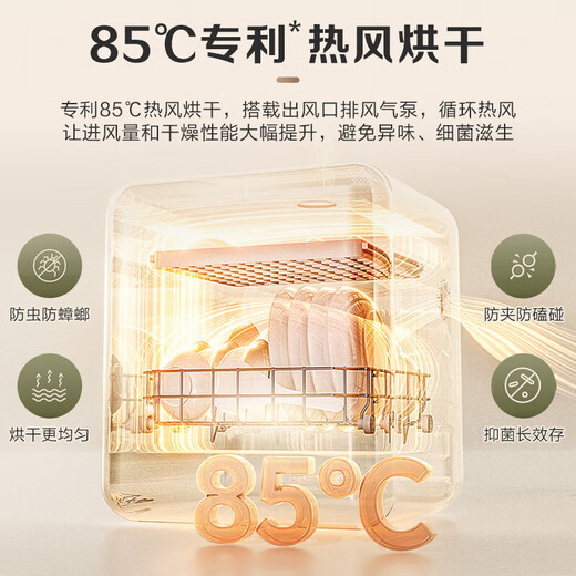 Midea desktop dishwasher, free of installation on the countertop, home kitchen small dishwasher, mini fully automatic fruit washing tabletop dishwasher, small apartment, first-class water efficiency M10Max