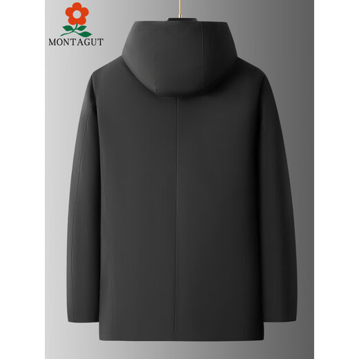 MONTAGUT Men's Sensual Overcome Men's Middle-aged Fur One-piece Mink Medium-Length Mink Coat Fur Jacket 170/88A Recommended 115-130Jin Jin is equal to 0.5kg L YX809 Black