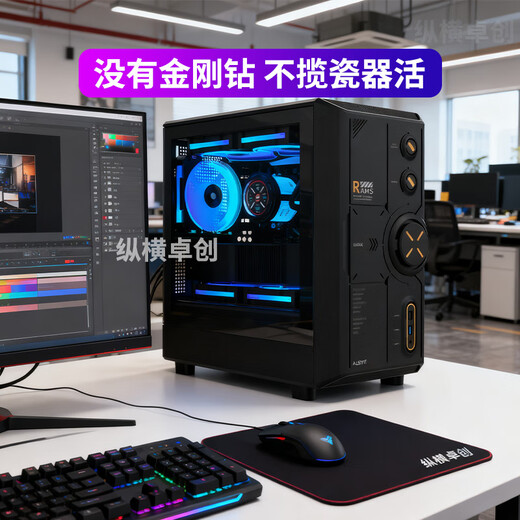 Zongheng Zhuochuang professional designer graphics workstation 16 thread i7 10700F/RTX5060 8G video editing modeling rendering indoor drawing assembly desktop computer host complete machine configuration two i7 10700F+1050TI 4G