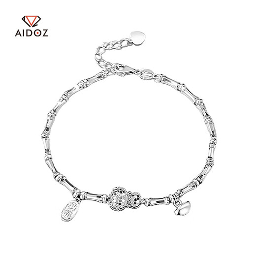 Aido diamond pt950 platinum gourd bracelet for women genuine platinum Fulu bamboo bracelet to attract wealth and fortune brand ingot bracelet Fulu bamboo bracelet 10.9-11.1g length 16+3cm