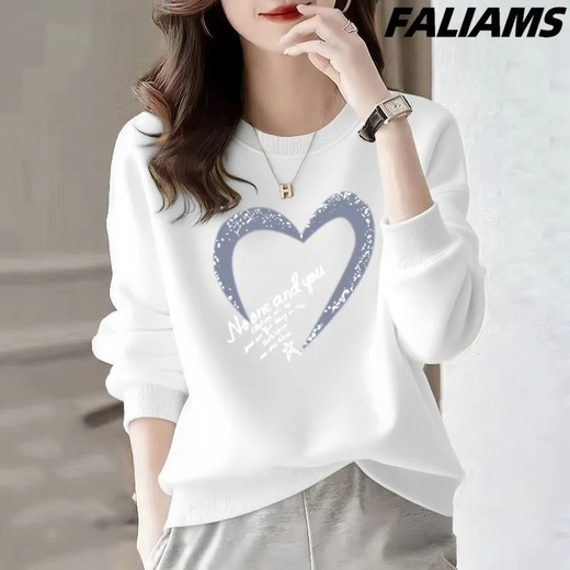 Sudadera mai Xueren para mujeres 2025 Autumn New Corea Version de manga larga Sudadera suelta de gran tamaño suelta y versátil Top de casual