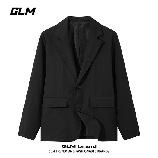 GLM suit men's casual small suit jacket men's handsome slim trend single suit lapel top men black XL