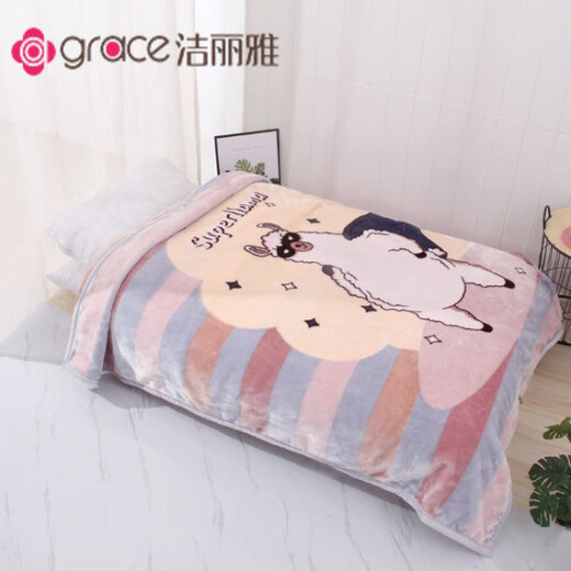 Pick up cat children's blanket newborn cloud blanket double layer thickened child autumn and winter nap quilt baby products cover nap blanket blue about 1 point 3 Jin Jin equals 0.5 kg 100*110 double layer
