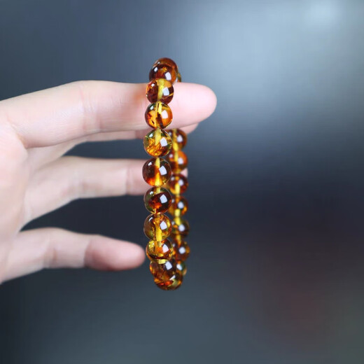 Yuze natural amber, water purified flower amber, medicinal amber, beeswax gold amber, gift box, toy for men and women, natural 6mm flower amber, 108 Buddhist beads