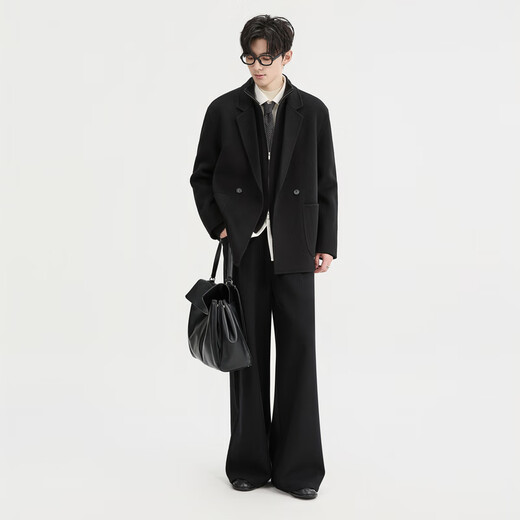 Earl Zall None wool blend Earl Zall 25 autumn and winter short coat men's wool double-sided blazer