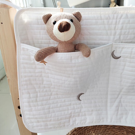 Storage hanging bag diaper diaper newborn clothing toy storage bag baby bedside storage hanging bag bag Huang Xingyue double pocket hanging bag 50*35cm