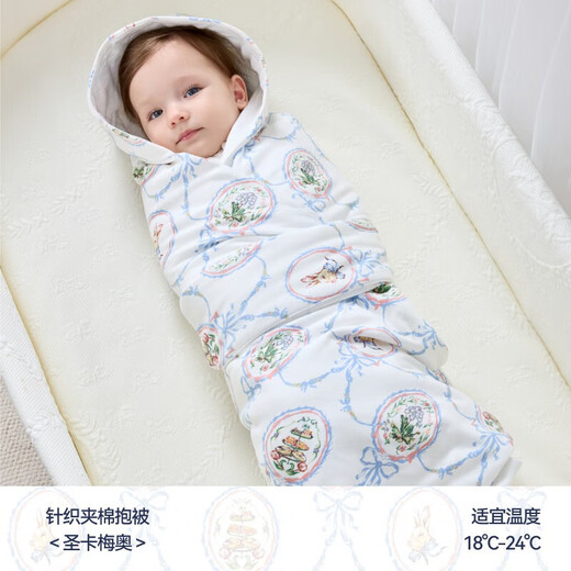 DOMIAMIA baby blanket, universal newborn blanket, anti-jump swaddle, double layer quilted bag, single blanket