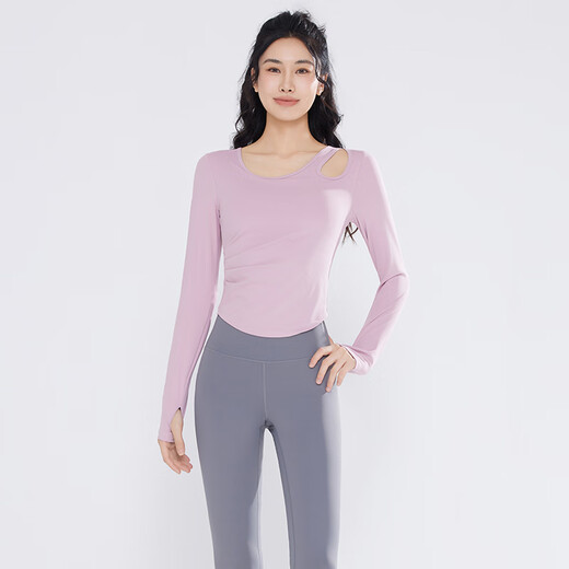 Victoria Traveler Yoga Wear Women's Sports Suit Pilates Training Strap Pad Sloped Shoulder Hollow Running Suit Pink L