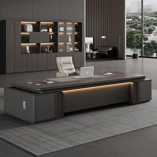 Henghan boss desk office desk and chair combination simple modern executive desk single desk manager desk office furniture standard desktop model cost-effective 2.4m double cabinet boss desk