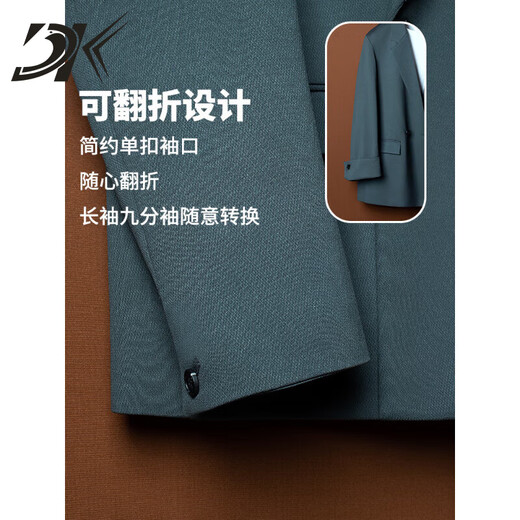 DK brand men's drape 2025 spring and autumn new men's casual suit suit loose British style suit simple jacket blue and white suit + trousers M