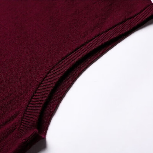 XJSGS international men's high-end brand wool vest men's light luxury heart V-neck knitted wool inner layering shirt high-end dark red spot XL recommended 130-150Jin Jin equals 0.5 kg