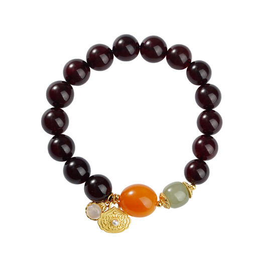 Potala Palace Amber Bracelet, Hetian Jade Beeswax Ball Bracelet, Girl’s Birthday Creative Gift for Wife, Beeswax Blood Amber Ruyi Bracelet