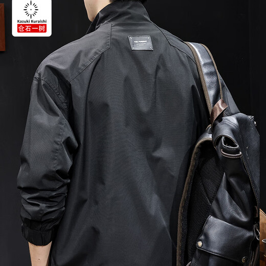 Kuraishi Kazuki high-end outdoor handsome men's jacket spring and autumn new American casual stand collar loose short work jacket Moni Green XL suitable weight 135-150Jin Jin equals 0.5 kg