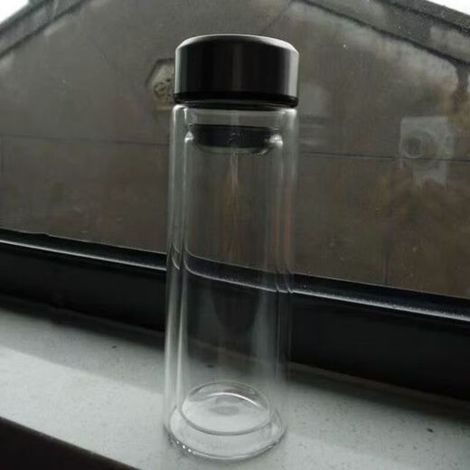 Solista Jiuyang unbreakable tempered glass 500ml drop-resistant high temperature borosilicate double-layer glass cup protective cover men's tea cup steel color 350ml anti-fall and explosion-proof double-layer high