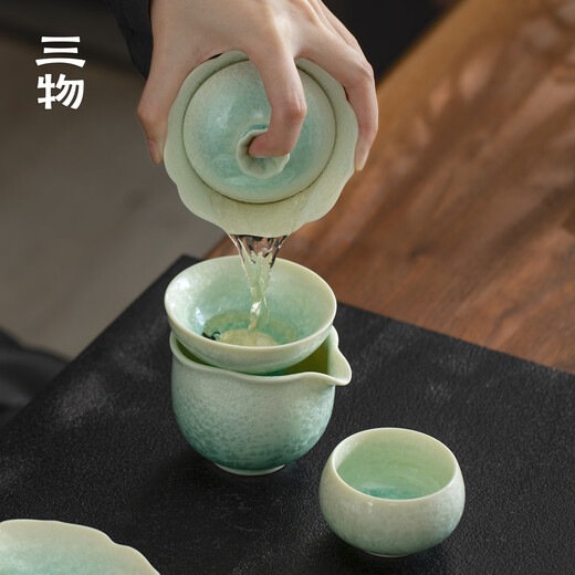 Sanwu Qingying Kiln Tea Leaking Tea Filter Filter Dehua Ceramic Tea Set Parts All-Porcelain One-piece Tea Filter Qingying Tea Filter