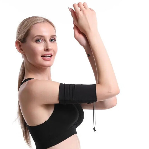 JAENS running mobile phone arm bag sports wrist bag outdoor cycling mobile phone bag men and women fitness marathon arm bag coin purse black (one size fits all)