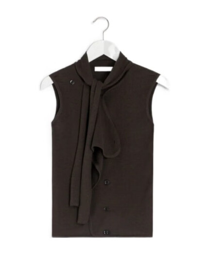 LEMAIRE 25FW Asymmetric Sleeveless Cardigan Women Picture Color TO1485LK087 20 | XXS