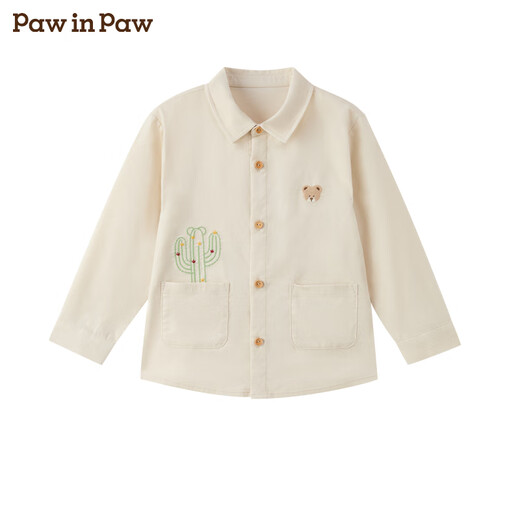 PawinPaw cartoon bear children's clothing 25th autumn new baby boy long-sleeved shirt comfortable jacket Ivory ivory/39 90