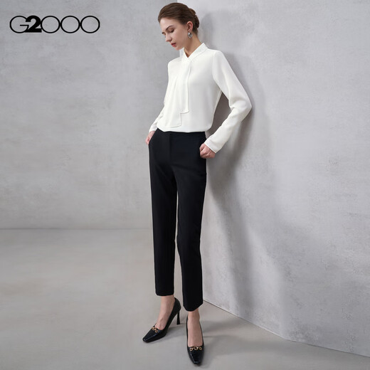 G2000 texture/ribbon design/same style in shopping malls women's 2025 autumn and winter comfortable long-sleeved casual shirt