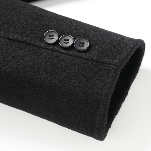 Shanshan 100% wool coat men's woolen suit business casual suit middle-aged and elderly men's dad's woolen coat black thick 100% wool L (175) black 100% wool