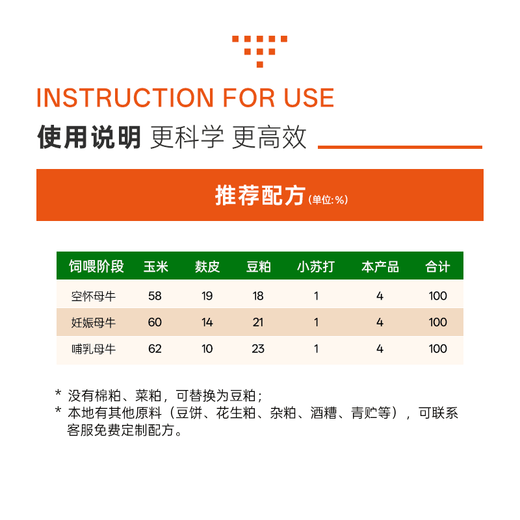 YINGMEIER cattle feed, special feed for breeding cows, cow mother premix, fattening and growth promotion Zhengda additive 20kg 4% breeding cattle premix, special for breeding cows