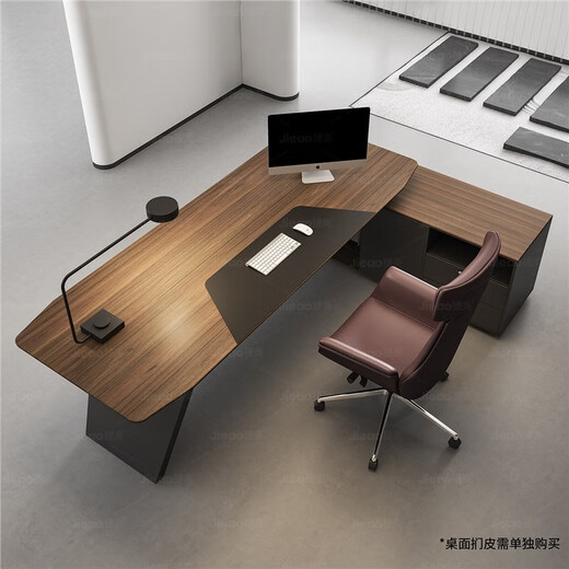 Jie'ao boss office chair combination manager president supervisor simple modern office furniture executive desk walnut color short cabinet 1.8 meters boss