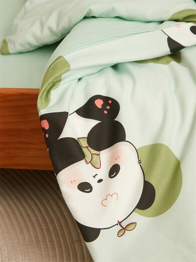 New Class A pure cotton multi-functional removable children's blanket four-season quilt quilt core kindergarten nap quilt lucky panda skin-friendly and comfortable 100*120cm single quilt cover
