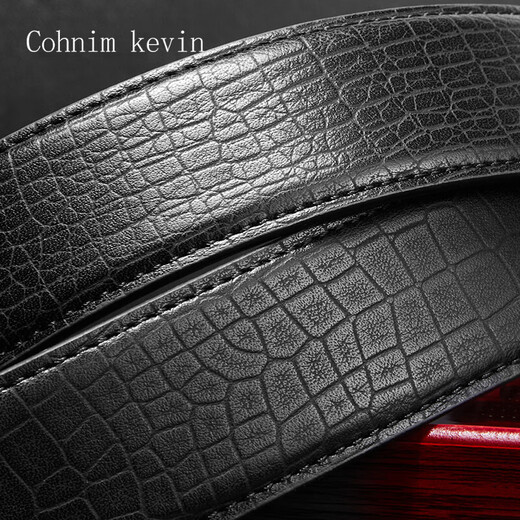 Cohnim kevin luxury leather men's belt automatic buckle trouser belt as a Valentine's Day birthday gift for father, husband and boyfriend ck06665 black belt with silver buckle out of stock