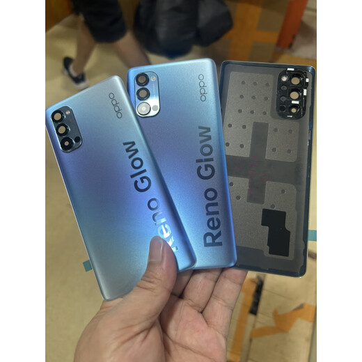 OPPO adapts to Reno4pro original disassembly back cover phone case glass back cover battery cover 98 new Reno4pro blue original back cover 98 new (with frame)