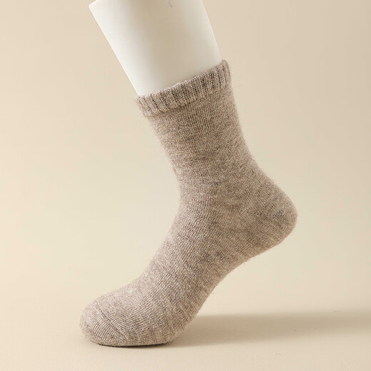 Ordos City 100% cashmere children's socks, woolen baby mid-calf socks, winter thickened warm socks, camel color (solid color), one size fits all, M size 5-9 colors, 1 pair trial pack