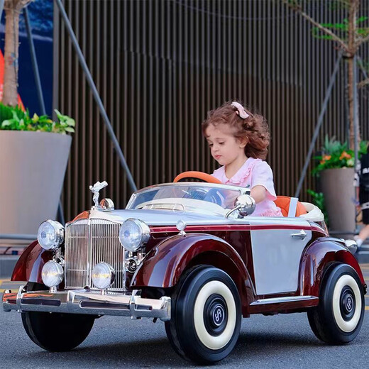 Jingxuan remote control car 3-6 years old passenger Rolls-Royce children's electric car classic car 1-6 years old male and female baby with remote pickup pickup police car model 14*55*65cm no gifts no four drive