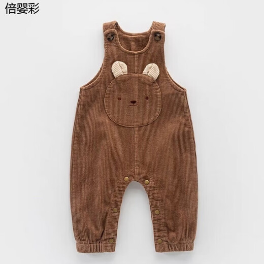 Spring and Autumn Outerwear Baby Pants 6-12 Months Spring and Autumn Baby Pants Baby Bibs Corduroy Spring and Autumn Outfits 0 to 2 Years Old Boy Cartoon Snap Jumpsuit Female Baby Pants Khaki Overalls 90