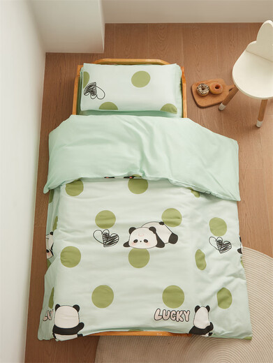 New Class A pure cotton multi-functional removable children's blanket four-season quilt quilt core kindergarten nap quilt lucky panda skin-friendly and comfortable 100*120cm single quilt cover