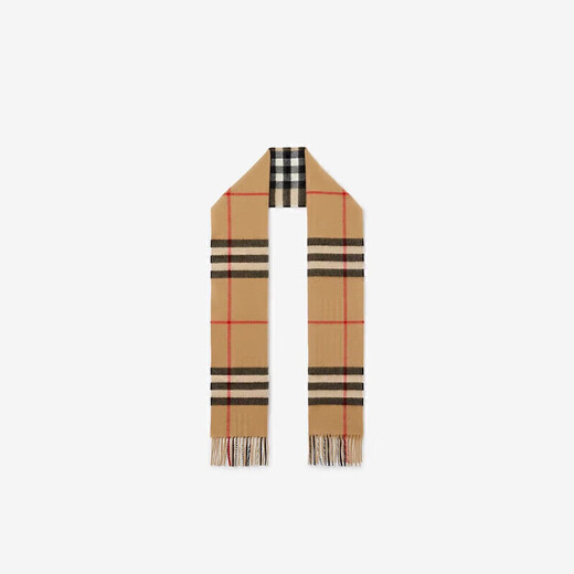 BURBERRY Gifts Scarves for Men and Women Checked Cashmere Scarf Collection Beige