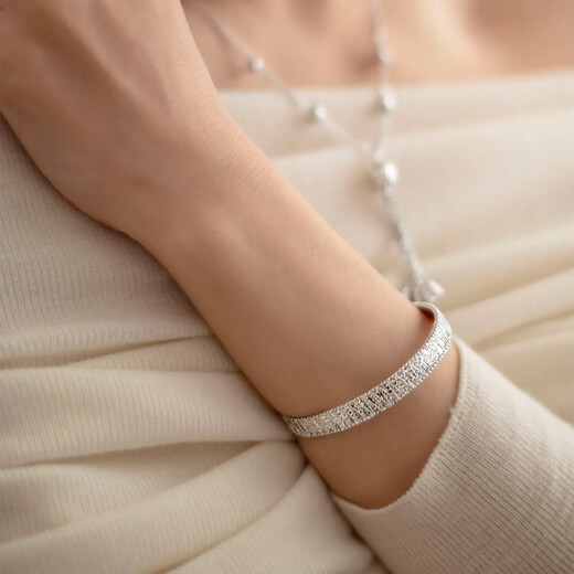 Heye Jewelry Explosive Starry Net Brushed Platinum Bracelet Women's Bracelet pt950 Women's Platinum Opening Adjustment 10.09g Can be worn with a net hand circumference of 14cm to 16cm