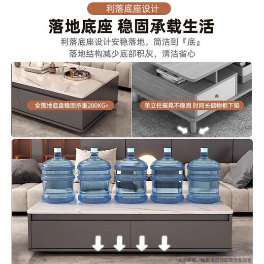 Coffee table for living room home 2025 new light luxury small apartment modern simple creative square coffee table table Muye dark gray 120*60*37cm