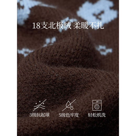 
Inman Jacquard Lapel Sweater 2025 Autumn Women's New Loose Warm Knitted Cardigan Jacket Coffee M