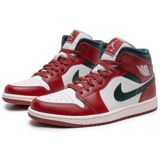 Nike (NIKE) men's shoes 2026 new spring AJ1 basketball shoes fashion sneakers wear-resistant lightweight off-court casual shoes sports shoes black and red-105 40 shoe inner length 25cm