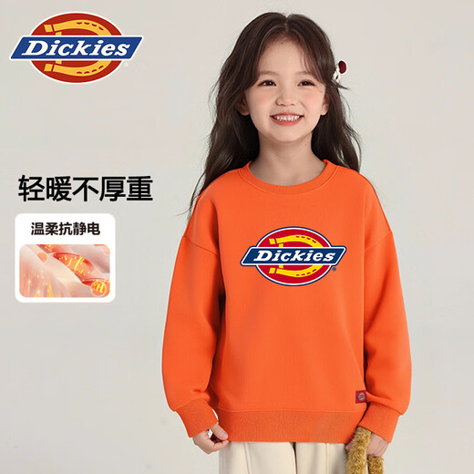 Dickies children's clothing children's sweatshirts plus velvet 2025 new boys' autumn and winter thickened warm tops girls' winter coats trendy