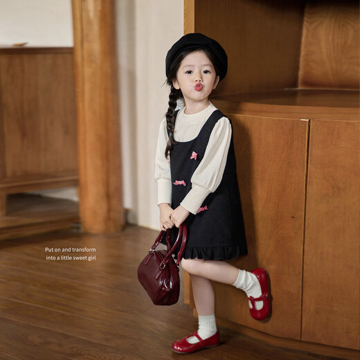 
LUSON Chen Dazhu Xiao Obao Okids Baby bow dress Women's daughter-in-law spring and autumn baby princess skirt Vest skirt Spot 100 model size