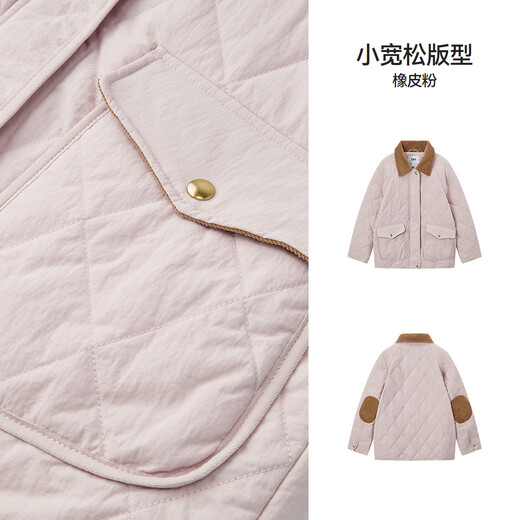 Semir women's winter mid-length lightweight loose spliced corduroy lapel raglan sleeves cotton coat 101724112007