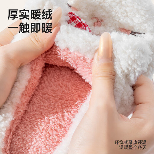 Pig Daddy Children's Slippers Autumn and Winter Girls Indoor Home Warm Anti-Slip Boys 2025 New Soft Bottom Cotton Slippers Powder 23