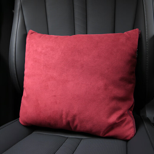 BIMLL BAlcantara car pillow quilt dual-purpose folding car sleeping pillow rear children's car sleeping artifact pillow quilt 2916 red 1 piece