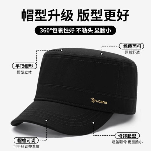 Woodpecker Hat Men's Flat Top Sun Hat for Middle-aged and Elderly Breathable Versatile Sun Protection Hat Outdoor Fashion Fishing Leisure Peaked Hat