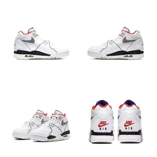 
AJNIKERAIR NIKE pure original Flight89 basketball shoes black, white, red, white, blue and white laser AJ4 brother model Chicago NIKE FLIGHT89-white black olive single layer 36
