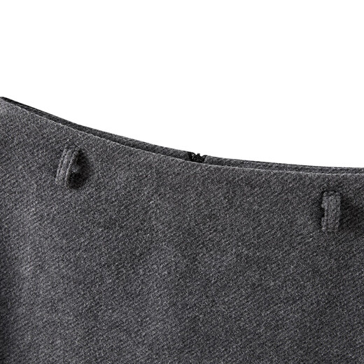 She pool textured woolen skirt women's 2025 autumn new style simple high waist mid-length solid color A-line skirt