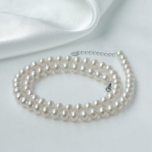 Pearl Queen S925 Silver Freshwater Pearl Necklace 6-7mm Nearly Perfect Round Extremely High Light Clavicle Necklace Birthday Gift for Girls