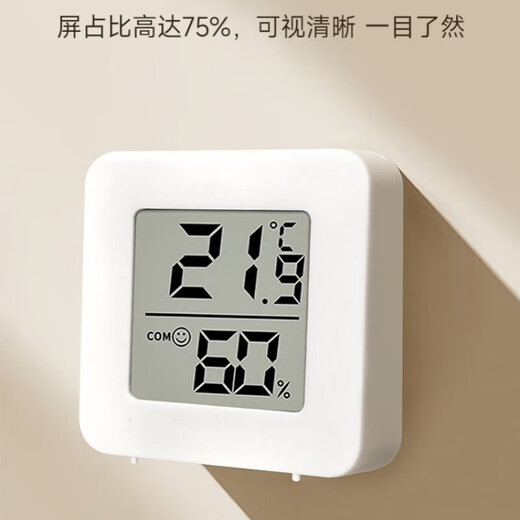Mini thermometer and hygrometer, household electronic digital display, wall-mounted, multi-functional thermometer, temperature measuring artifact, kitchen and bedroom stick thermometer and hygrometer, always guarding the indoor temperature WSD01, one pack, real-time measurement + expression reminder